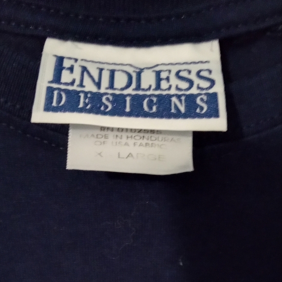 Blue and Red Short Sleeve Tee Casual Crew Neck - Picture 2 of 3